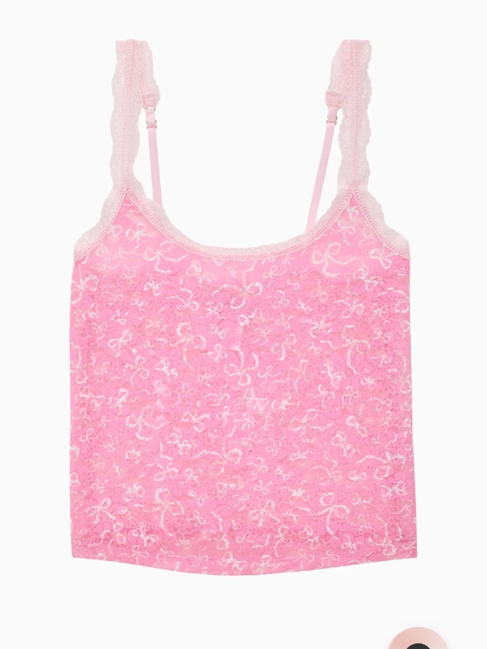 Pink Lace Tank Cami - Women's Lace Trim Tank Top LoveShackFancy x pink